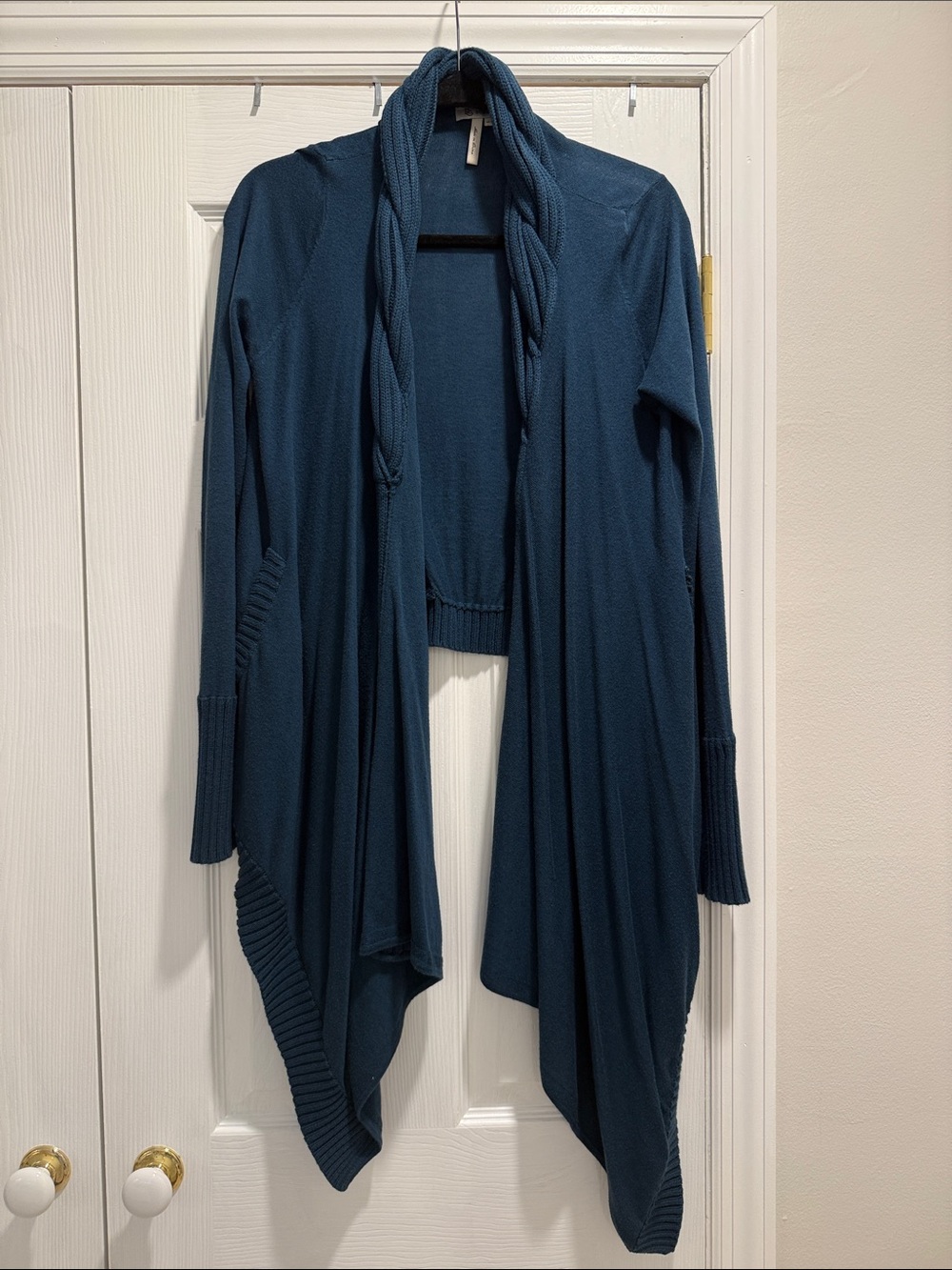 BCBGeneration Dark Turquoise Draped Knit Cardigan Size M/L